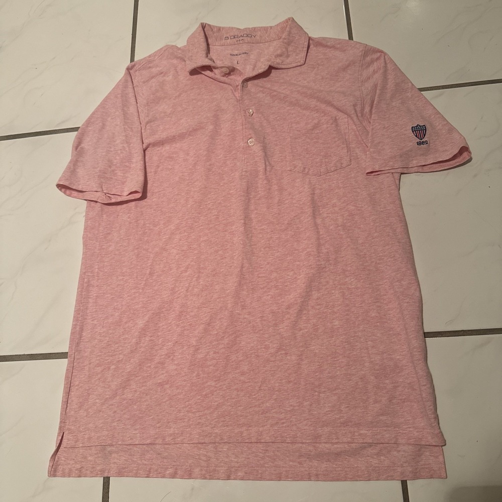 B Draddy Golf Polo Shirt Men L Union League National Golf Club 22.5x27.5 Pima